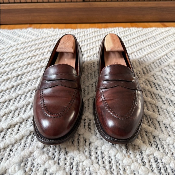 Alden 686 Full Strap Penny Loafers 8.5D in Dark Brown Calfskin Made in USA - Picture 2 of 7